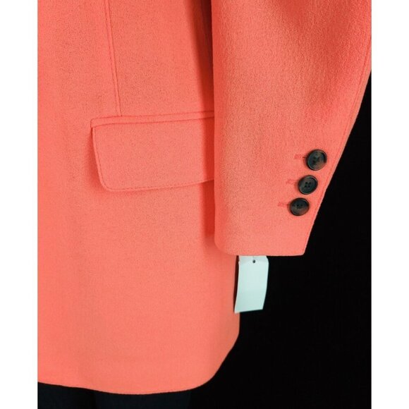Smythe Tailored Blazer Size 4 Womens Neon Tangerine Jacket $795 - Picture 7 of 16